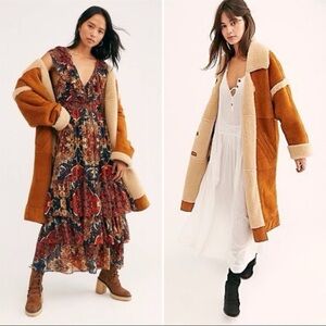 FREE PEOPLE Aspen Marshall Suede Shearling Coat (NWT/M)